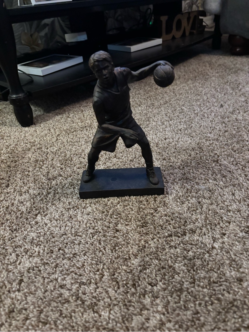 Black Basketball Player Statue - Home Art Decor